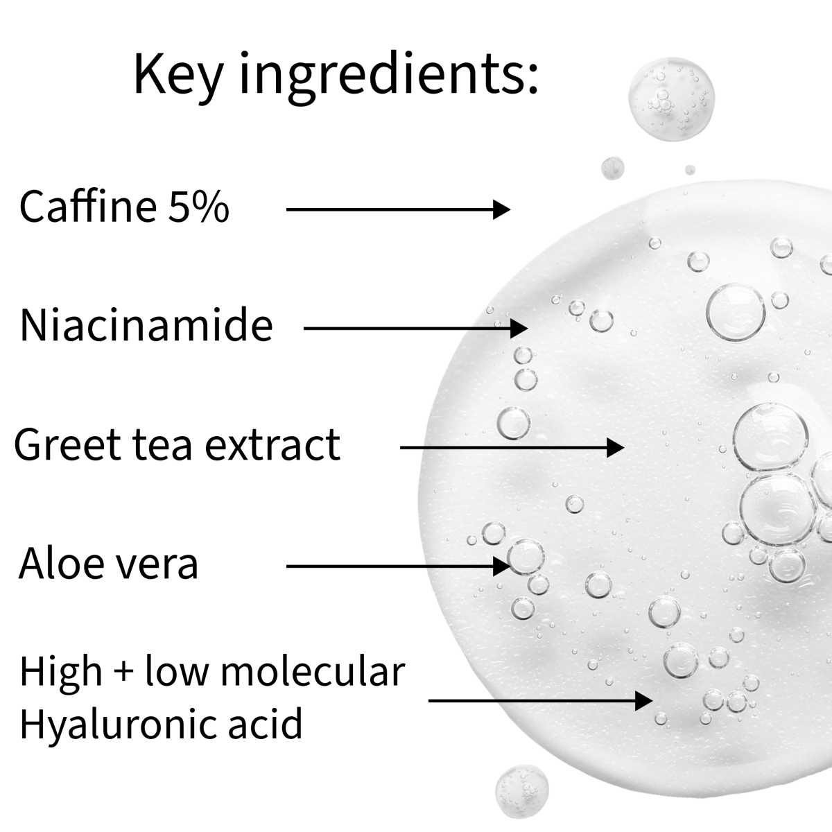Brightening Caffeine Serum – For Eyes & Face with Niacinamide, green tea extract & Hyaluronic Acid - Bath & Body Products ByRawand