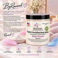 Baby Powder moisturizing buttercream with Hyaluronic acid & vitamin E - Bath & Body Products ByRawand