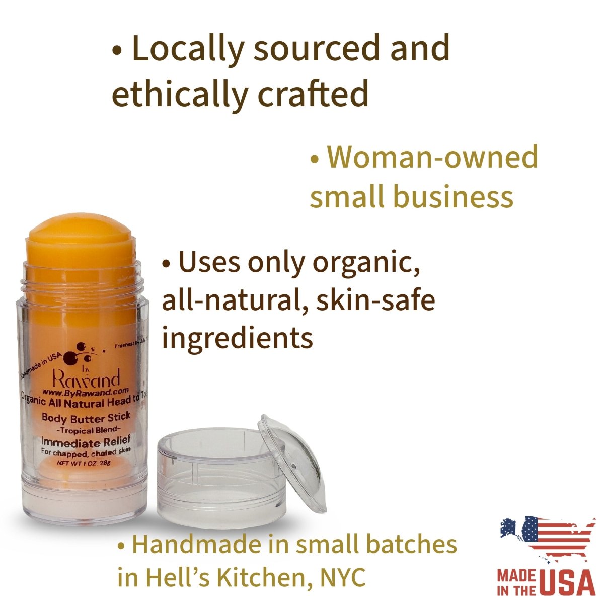 Body Butter Stick Immediate Relief for Chapped, Dry or Chafed Skin - Bath & Body Products ByRawand