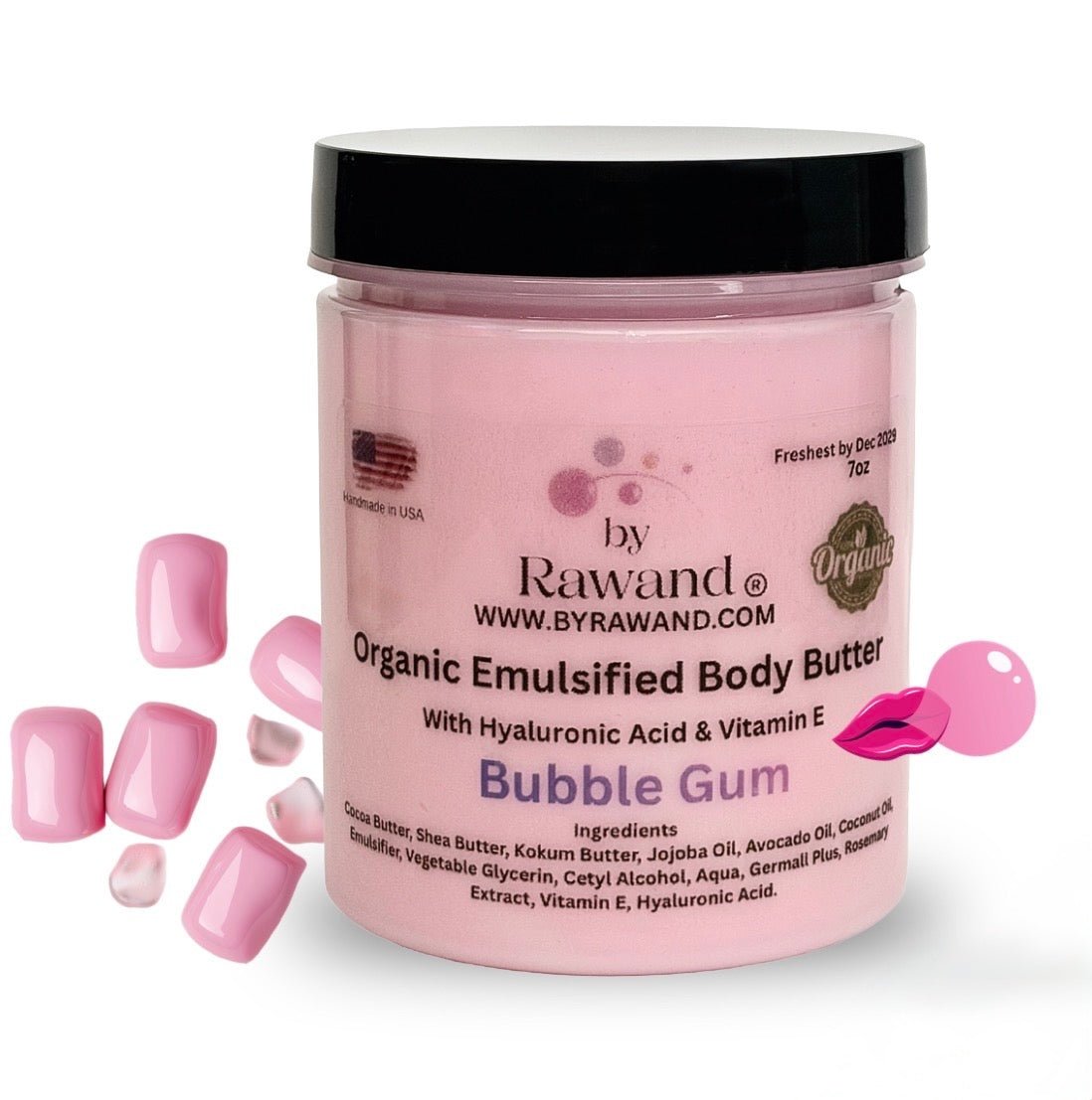 BubbleGum Moisturizing Body Butter with Hyaluronic acid & vitamin E - Bath & Body Products ByRawand
