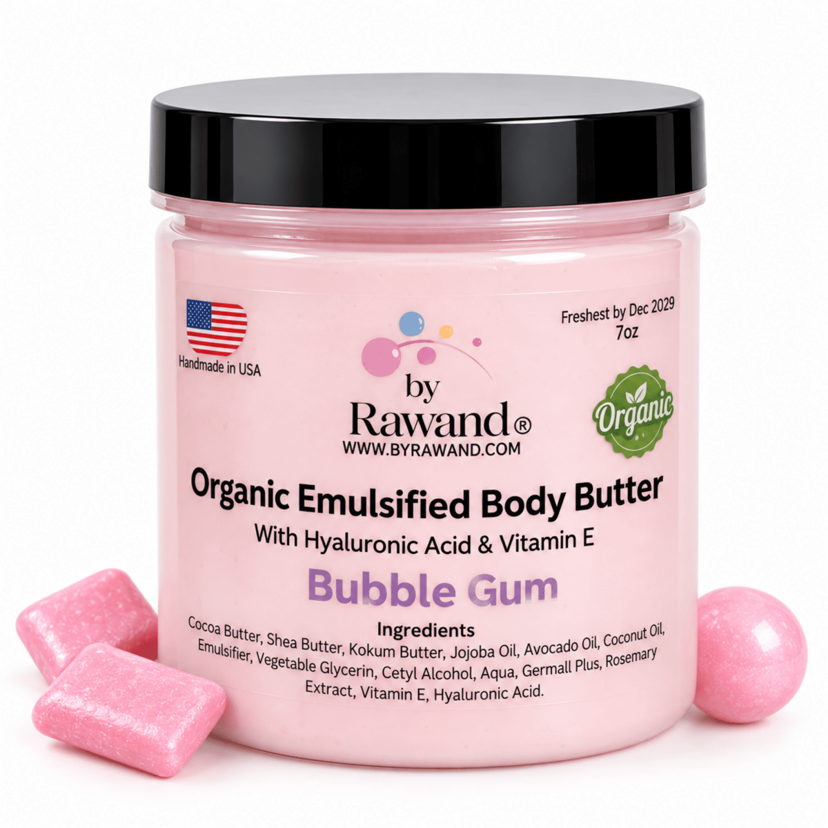 BubbleGum Moisturizing Body Butter with Hyaluronic acid & vitamin E - Bath & Body Products ByRawand