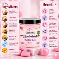 BubbleGum Moisturizing Body Butter with Hyaluronic acid & vitamin E - Bath & Body Products ByRawand