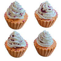Cupcake Bath Bomb Gift Set – 4 Unique Bath Bombs with Bubble Bath Frosting, Relaxing Gift - Bath & Body Products ByRawand