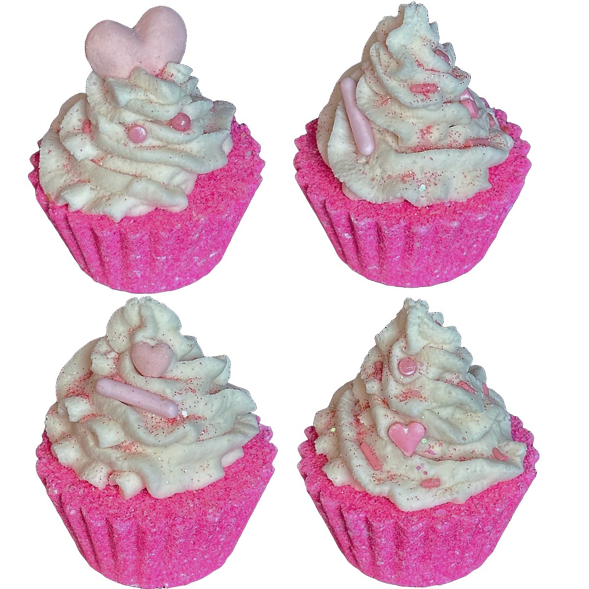 Cupcake Bath Bomb Gift Set – 4 Unique Bath Bombs with Bubble Bath Frosting, Relaxing Gift - Bath & Body Products ByRawand