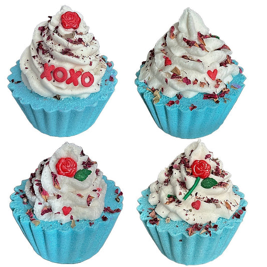 Cupcake Bath Bomb Gift Set – 4 Unique Bath Bombs with Bubble Bath Frosting, Relaxing Gift - Bath & Body Products ByRawand