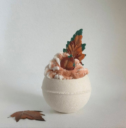 Fall Bath Bomb Gift Set – 4 Bubble Bath Bombs with Frosting & Soap Leaves - Bath & Body Products ByRawand