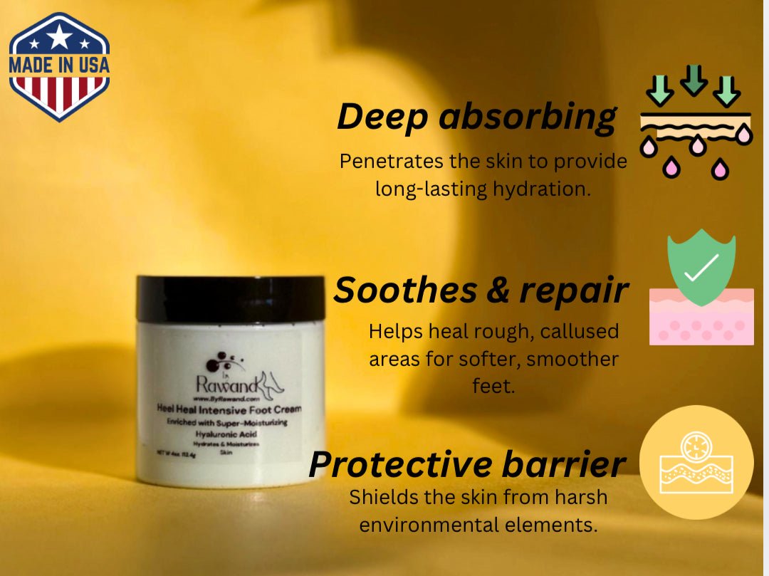 Intensive Hyaluronic Acid Cream For Cracked Heels and Dry Feet - Bath & Body Products ByRawand