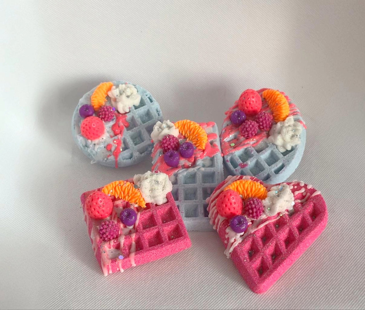 Organic Waffle Bath Bombs with soap decoration - Bath & Body Products ByRawand