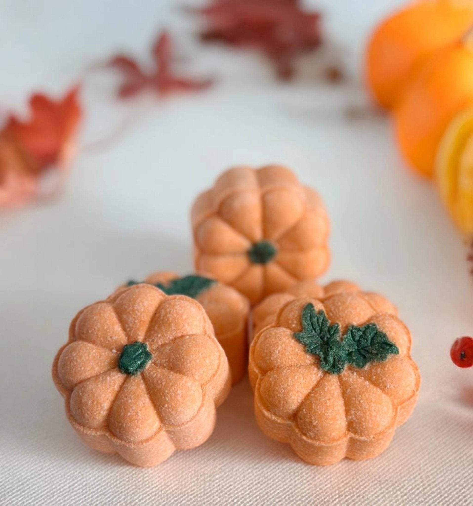 Pumpkin shaped Bath Bombs, pumpkin spice scented - Bath & Body Products ByRawand
