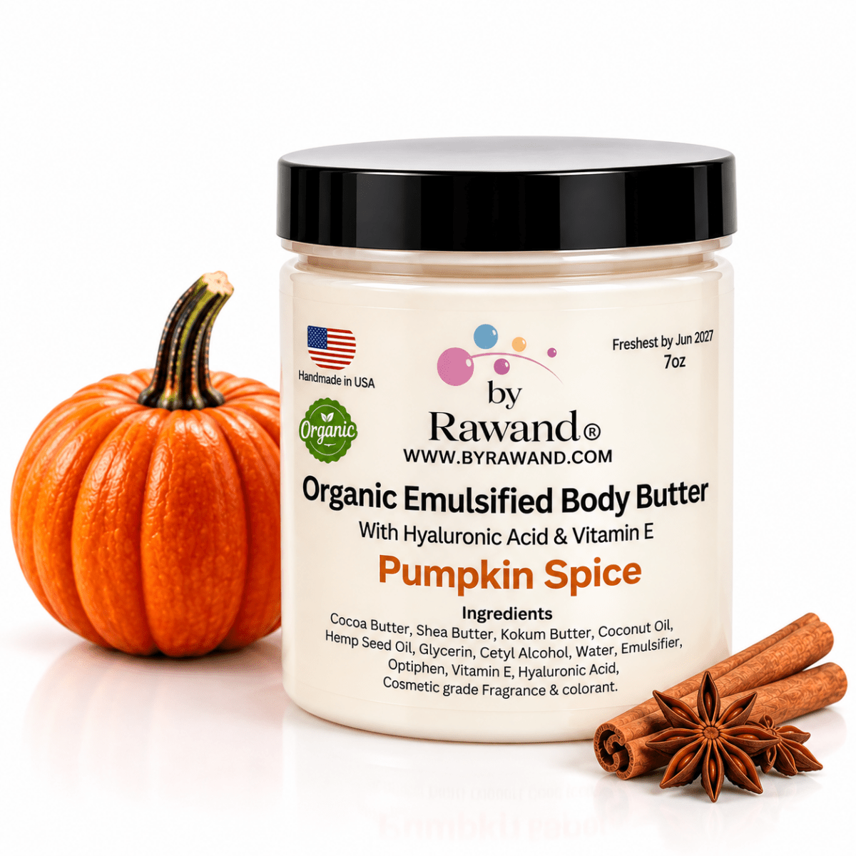 Pumpkin Spice Moisturizing Body Butter with Hyaluronic acid & vitamin E - Bath & Body Products ByRawand