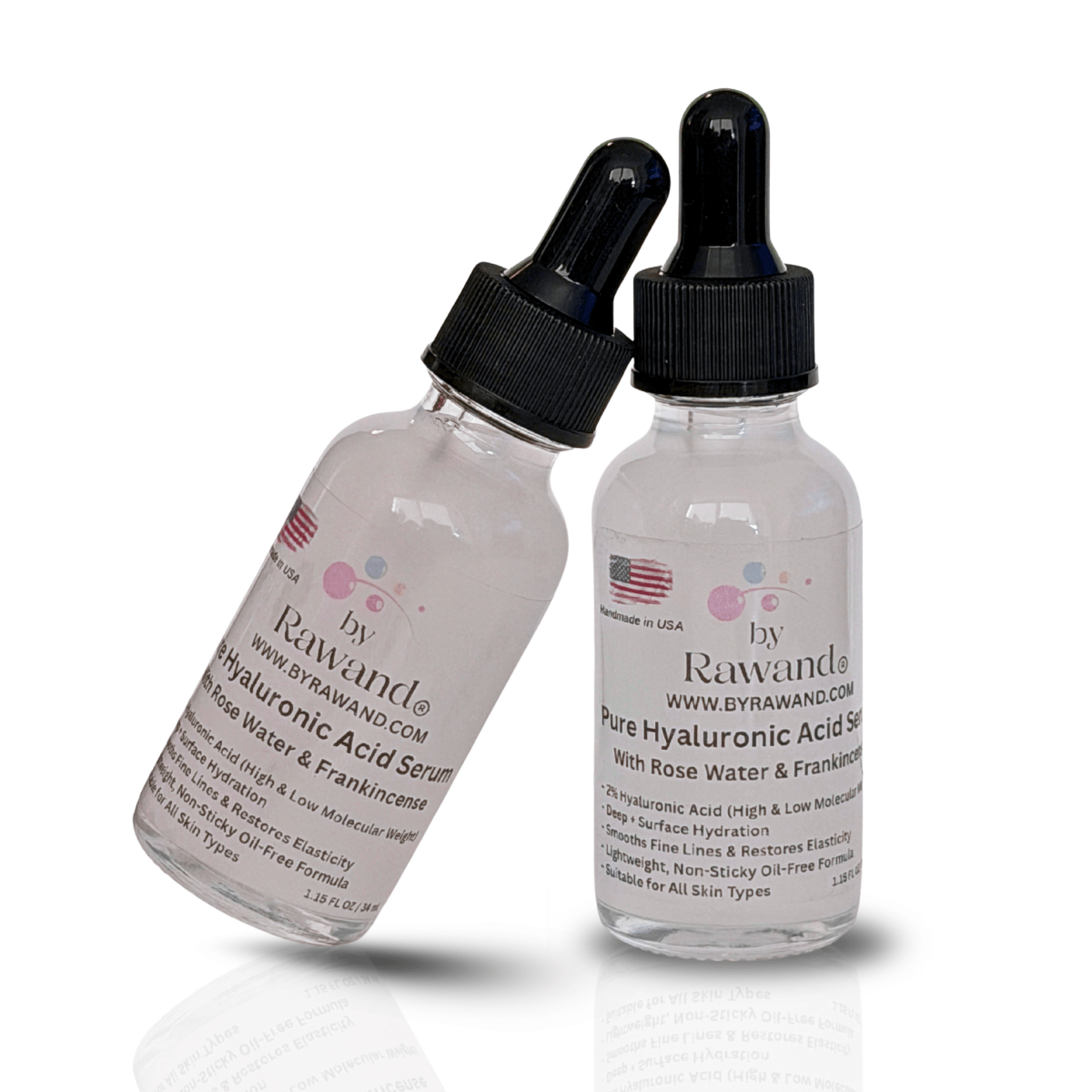 Pure Hyaluronic Acid High and low molecular Anti - Aging Serum, Oil - Free, Fragrance - Free, Deep Hydrating and Firming, 1.15 FL OZ - Bath & Body Products ByRawand