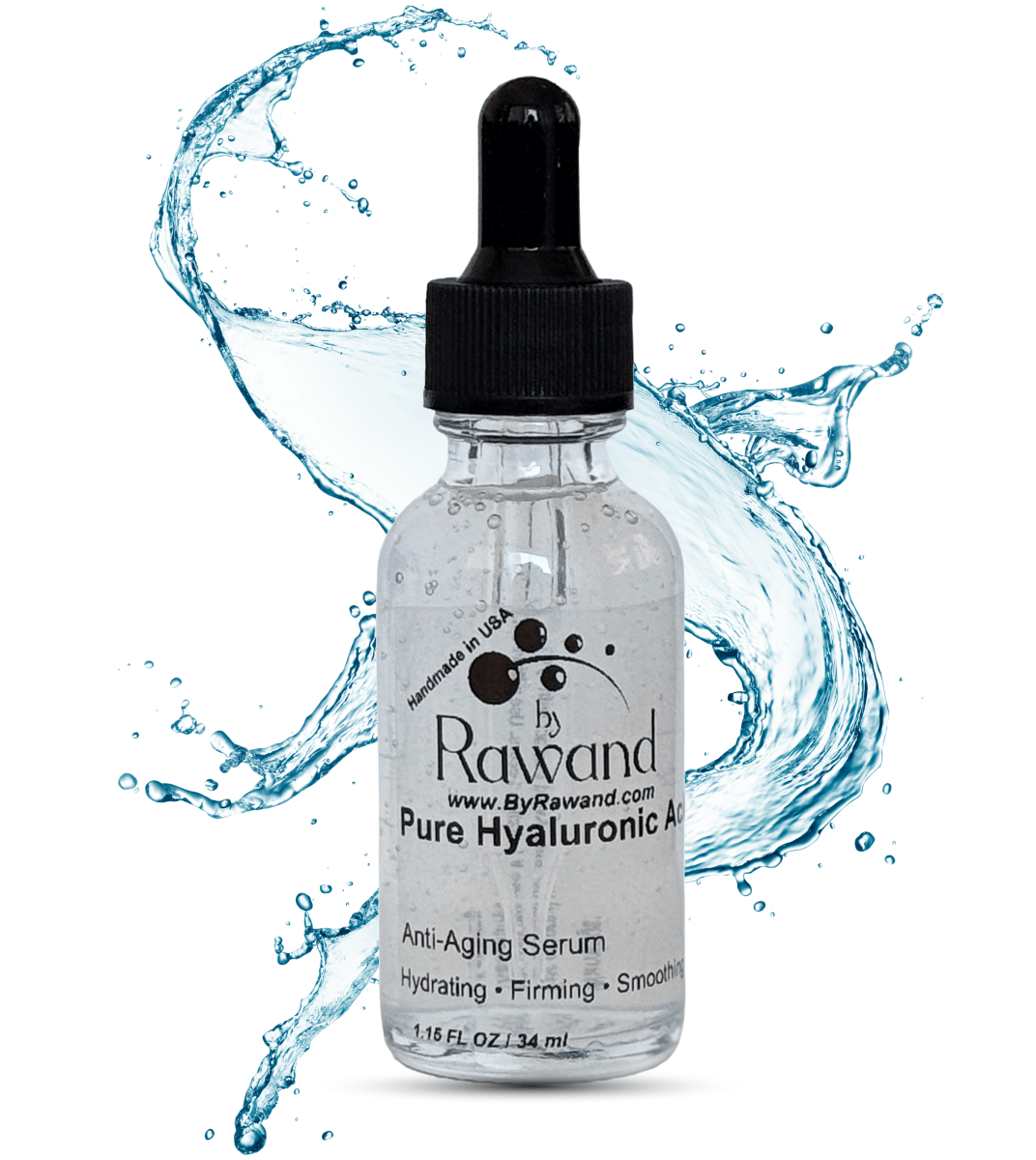 Pure Hyaluronic Acid High and low molecular Anti - Aging Serum, Oil - Free, Fragrance - Free, Deep Hydrating and Firming, 1.15 FL OZ - Bath & Body Products ByRawand
