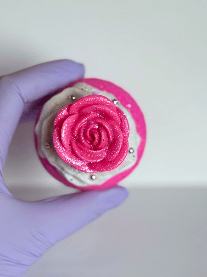 Rosé Whipped Bloom – Luxury Rose Bath Bomb with Bubble Bath Frosting & Soap Flower - Bath & Body Products ByRawand