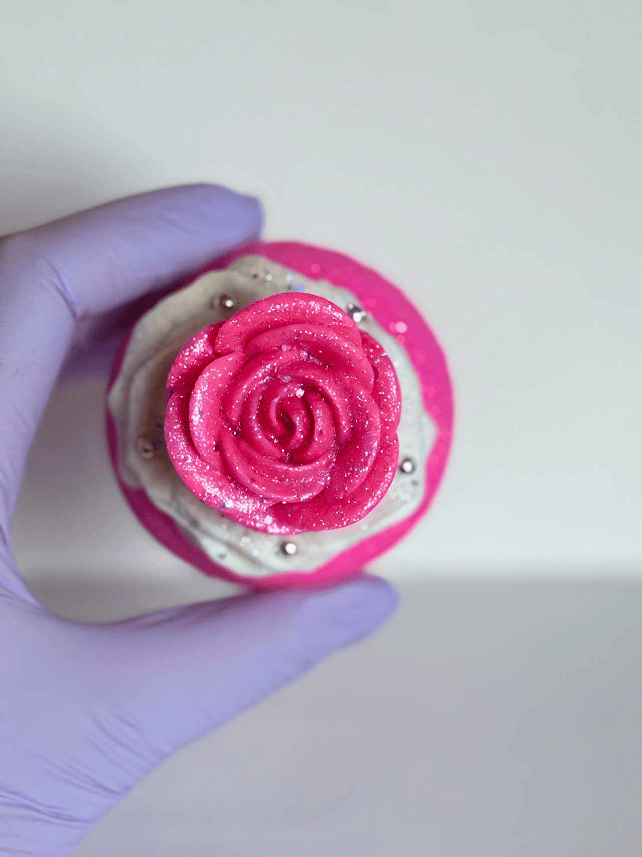 Rosé Whipped Bloom – Luxury Rose Bath Bomb with Bubble Bath Frosting & Soap Flower - Bath & Body Products ByRawand