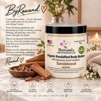 Sandalwood Moisturizing Body Butter with Hyaluronic Acid & vitamin E - Bath & Body Products ByRawand