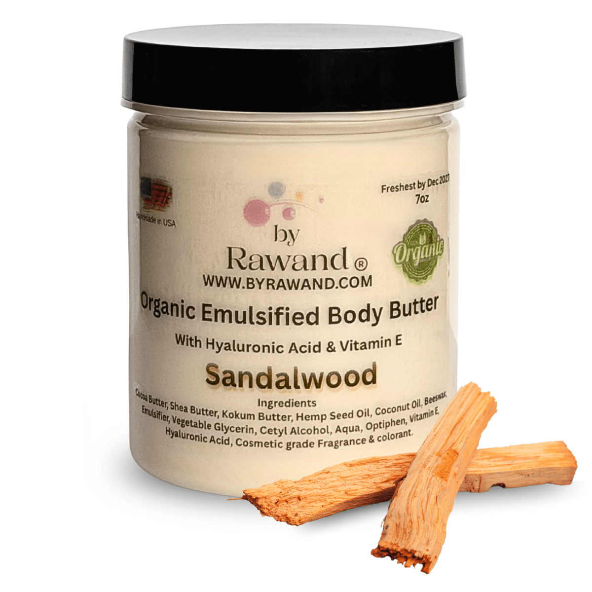 Sandalwood Moisturizing Body Butter with Hyaluronic Acid & vitamin E - Bath & Body Products ByRawand