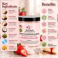 Strawberry Cheesecake Moisturizing Body Butter with Hyaluronic acid & vitamin E - Bath & Body Products ByRawand