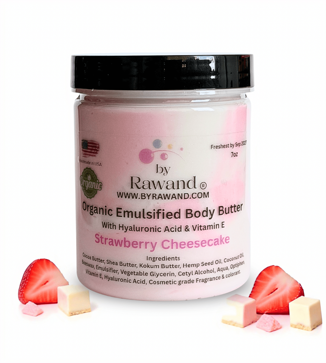Strawberry Cheesecake Moisturizing Body Buttter with Hyaluronic acid & vitamin E - Bath & Body Products ByRawand