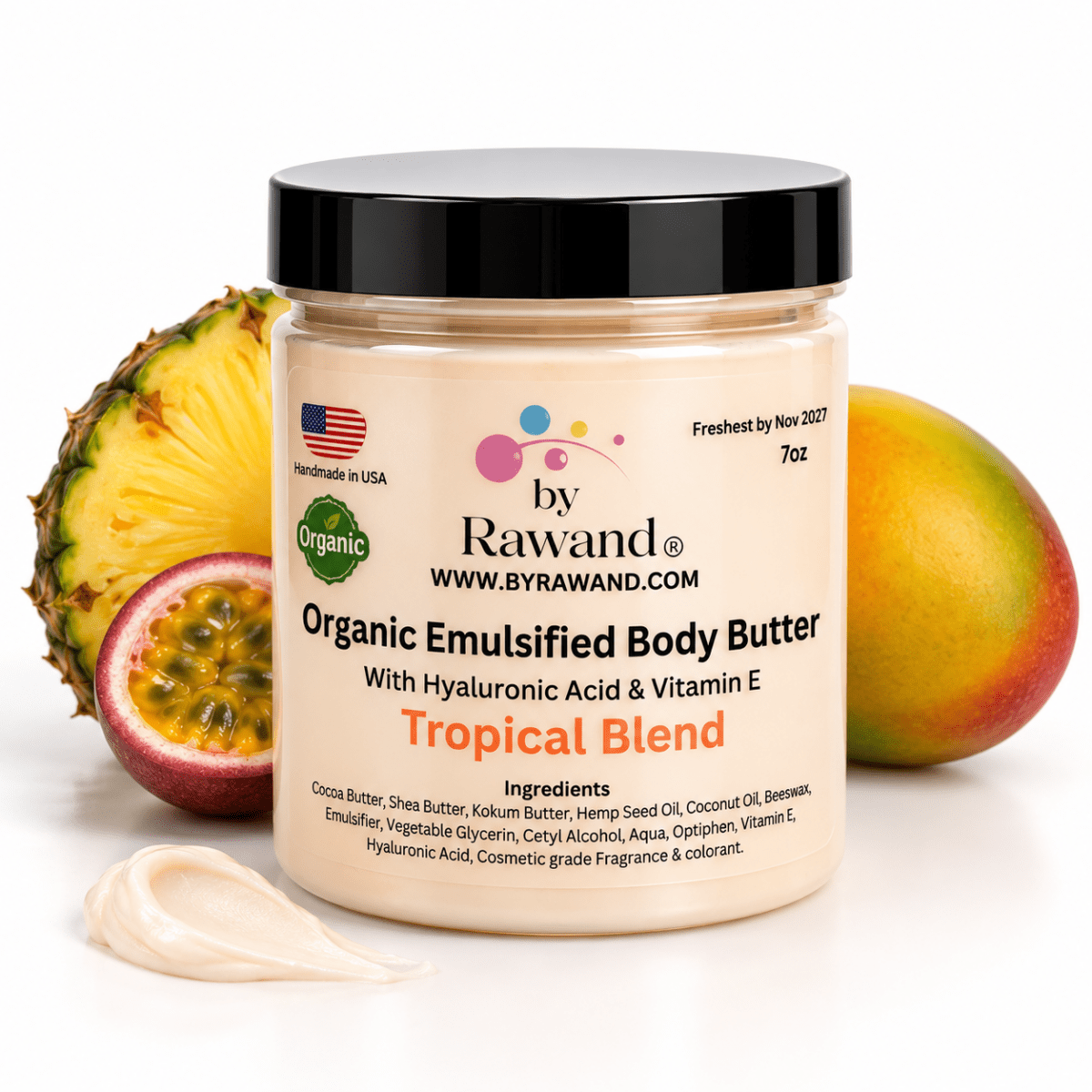 Tropical Blend Moisturizing Body Butter with Hyaluronic Acid & vitamin E - Bath & Body Products ByRawand
