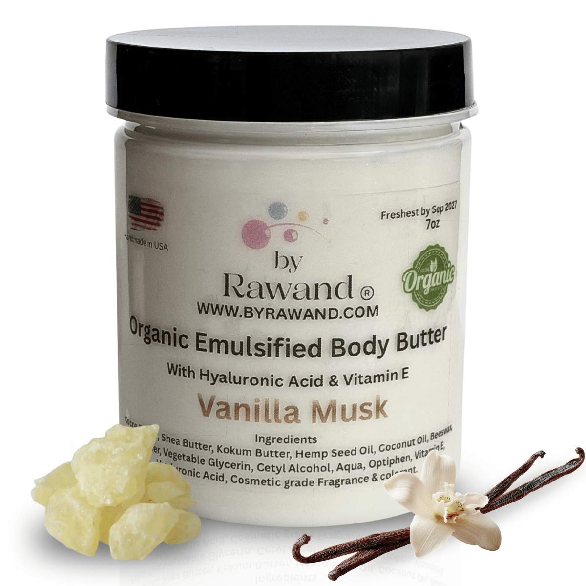 Vanilla Musk moisturizing buttercream with Hyaluronic acid & vitamin E - Bath & Body Products ByRawand
