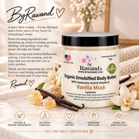 Vanilla Musk moisturizing buttercream with Hyaluronic acid & vitamin E - Bath & Body Products ByRawand